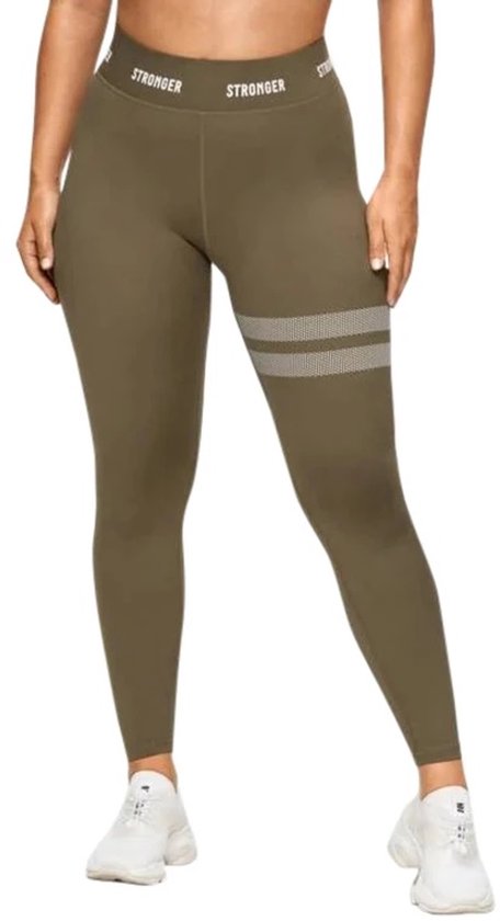 Stronger - Hero Legging - Sportlegging - Dames - Burnt Olive - Maat S van Stronger