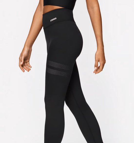 Stronger - High Waist - Sportlegging - Dames - Zwart - Maat S van Stronger