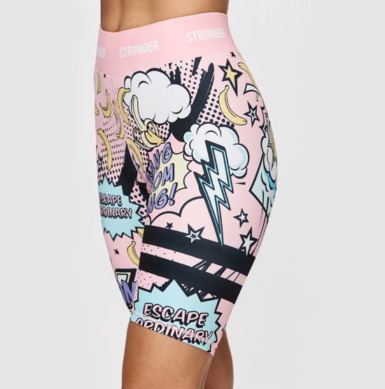 Stronger - Punch Bike Tights - Sport Tights - Dames - Roze - Maat XL van Stronger