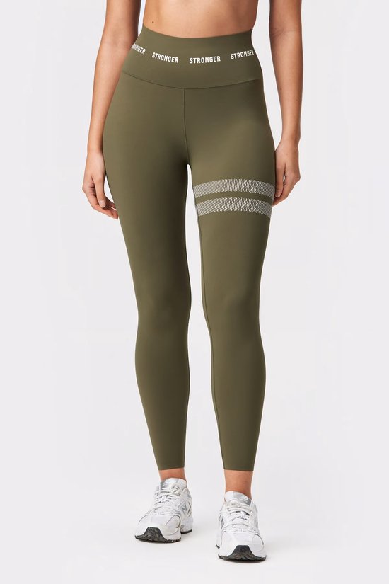 Stronger - Sharp - Sport Tights - Dames - Olive Night - Maat XS van Stronger