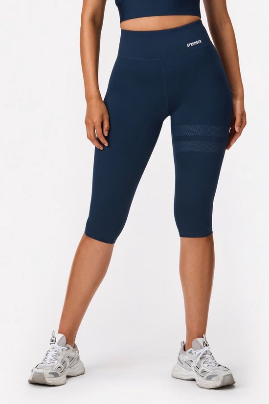Stronger - Signature Capri Tights - Sportlegging - Dames - Blauw - Maat S van Stronger