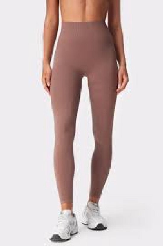 Stronger - Sport Tights - Wrap Seamless Legging - Dames - Bruin - Maat M van Stronger