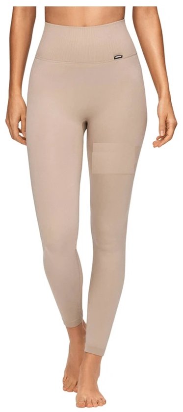Stronger - Sport Tights - Wrap Seamless Legging - Dames - Simply Taupe - Maat S van Stronger