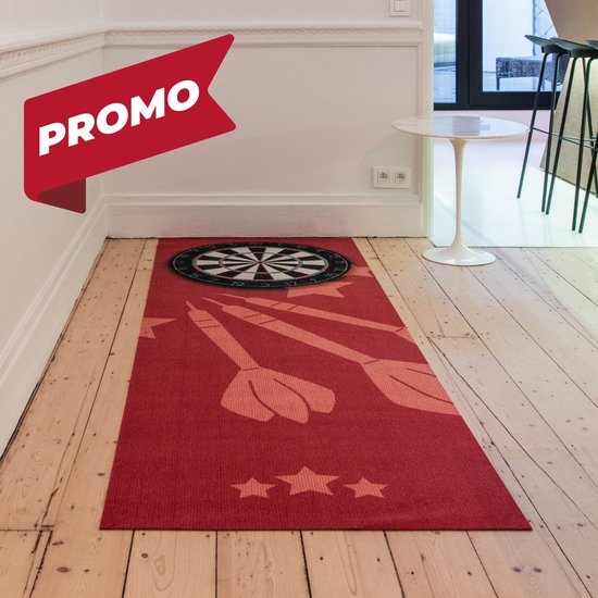 Studio M - Darts Dartmat Dimi - 80x237cm - Officiële Werpafstand - Rood van Studio M