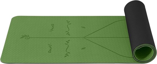 Stunq® Yogamat van 6 mm dik voor yoga, Pilates en fitness met antisliplaag en draagriem
