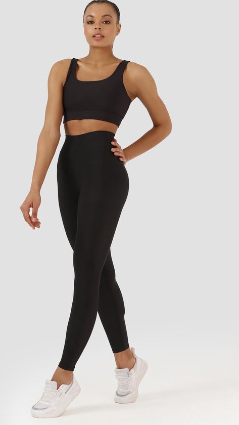Superstacy dames sport legging - Yoga - legging - Pilates - Boksen - Boks - High Waist - Sportkleding dames - Fitness legging - V Band - Neem een maat groter Valt klein - Kleur Zwart - Maat S
