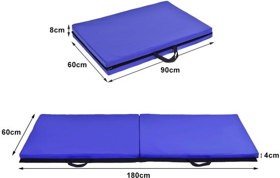 SureDeal® - Yogamatt - Gymnastiekmat Zachte Vloer - 180x60x4 cm - Blauw
