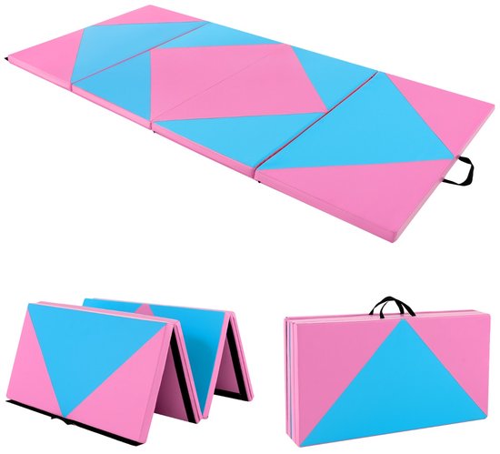SureDeal® - Yogamatt - Opvouwbare Zachte Gymmat - Blauw - 240x117x5 cm - Roze + Blauw van suredeal