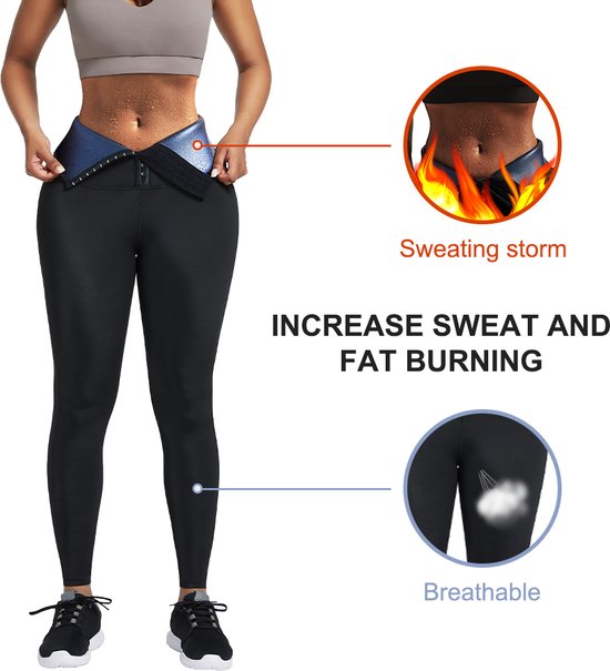 Sweat Leggings - Hoge Taille - Verstelbare haken- M - zwart van Aurelia Essentials