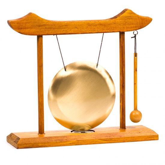 Tafelgong met Klopper en Roodhouten Frame van Meinl