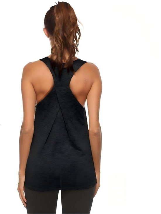 Tanktop - M - Borstomvang 44cm - Halsopening 15,2cm - Zoom 56cm - Schouderbreedte 24cm - Lengte 66,5cm - Mouwloze top - Mouwloze fitnesstop - Dames-tanktop voor wielrennen & hardlopen - Sporttop - Yoga-overgooier - Pilates-tanktop - Sporttanktop
