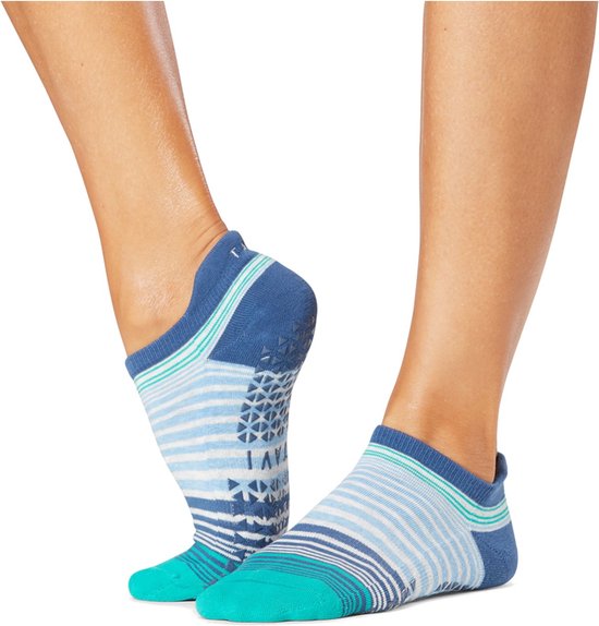 Tavi Savvy Yoga No-Show Grip Socks - Lichtblauw/Donkerblauw - 36-39 van Merkloos