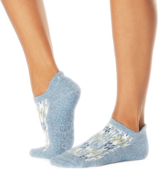 Tavi Savvy Yoga No-Show Grip Socks - Wit/Grijs/Blauw - 36-39 van Merkloos