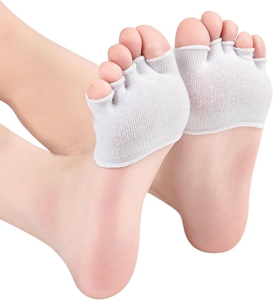 Teensokken Dames - Antislip Sokken - Yoga Sport - Open Teen Design - One Size - Wit