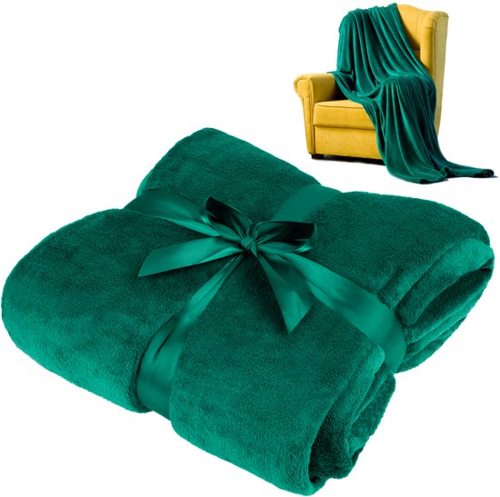 Teesa Serie - Polarfleece Deken - 200x220 cm - Groen - Oeko-Tex