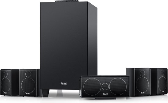 Teufel CONSONO 25 CONCEPT Surround 5.1 set - Speelklaar compleet 5.1-systeem voor echte surround sound - subwoofer met geïntegreerde AV-ontvanger met Bluetooth 5.0 , zwart van Teufel