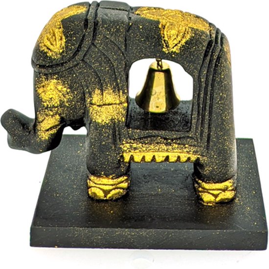 Thaise bel olifant - handgemaakt - decoratieve olifant - H12.5 cm van J-Line
