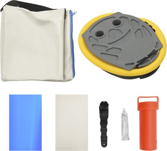 The Living Store Airtrack - Groot - Professioneel - 100x100x15cm - Grijs/Blauw