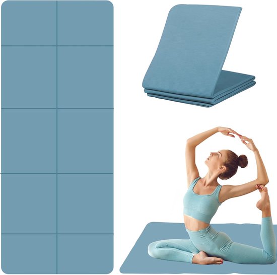 Thijox - Opvouwbare Yogamat 183 x 61 cm - TPE Fitnessmat - 5 mm Dikke Pilatesmat voor Thuis, Reizen, Gymnastiek en Sport - Ideaal voor Yoga en Oefenin