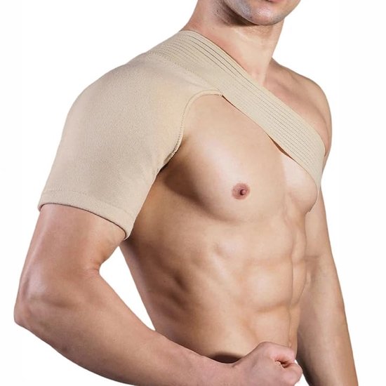 Thijox - Schouderbandage Heren & Dames - Huidskleurige Schoudersteunen - Comfortabele Polyester Schouderbrace voor Ondersteuning en Drukvermindering -