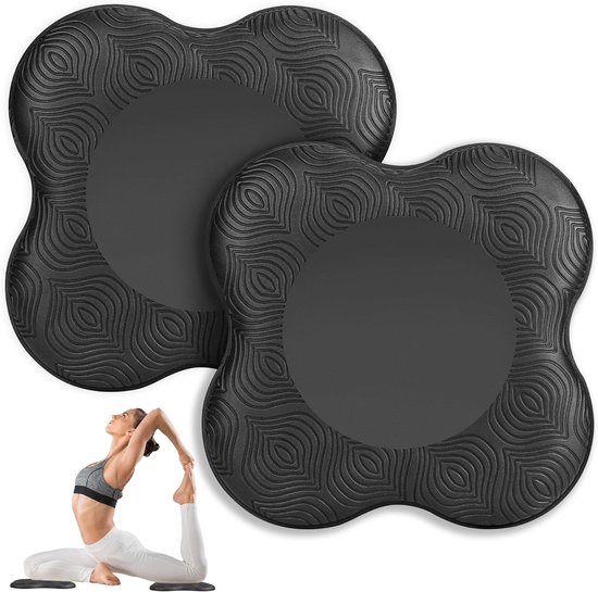 Thijox - Yoga Kniekussens Set van 2 - Antislip Knie Padmat 20x20 cm - Hoogwaardig TPE Materiaal - Ideaal voor Yoga, Pilates en Fitness - Bescherming v