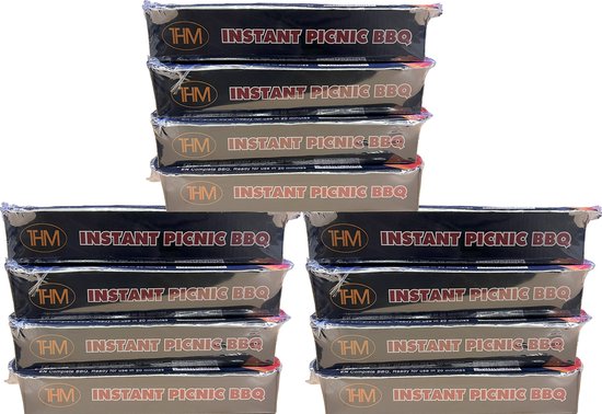 THM Instant BBQ - Wegwerp barbecue -12 stuks - Grill oppervlak 27 x 22 cm van THM