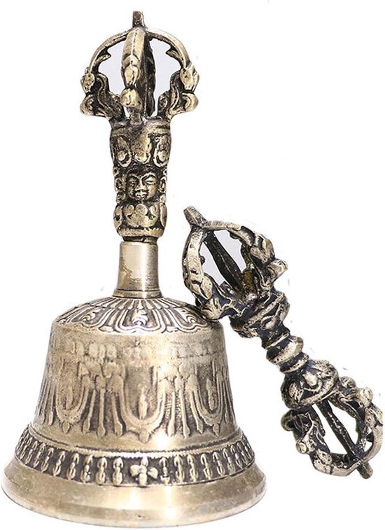 Tibetaanse boeddhistische meditatie bel en dorje set handgemaakte Dharma objecten bel Dorje Vajra bel meditatie altaar rituele bel, handgemaakte Dharma objecten voor de