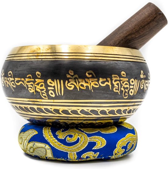 Tibetaanse Klankschaal - Meditatie Set - Energie Balans - Handgemaakt Nepal - 4.5cm - Metaal