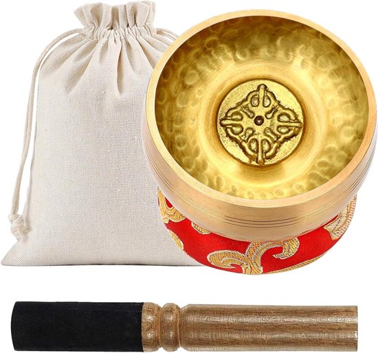 Tibetaanse klankschaal - Meditatiekom met spits en kussen - Ideaal voor meditatie en yoga - Chakra's - Unieke geschenken voor volwassenen van Ohm Collectie