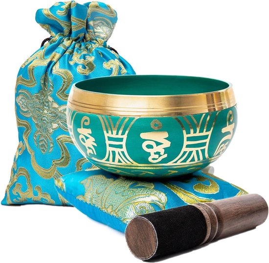 Tibetaanse klankschaal set met tas voor mindfulness meditatie - gemakkelijk te spelen - handgemaakt - 7 chakra genezend geschenk van T