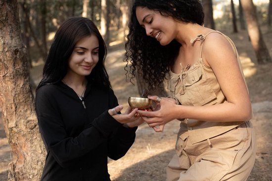 Tibetaanse klankschaal set voor beginners - handgemaakte meditatie en chakra genezing - mindfulness en holistisch geluid - door Himalaya Bazaar van Himalaya Bazaar