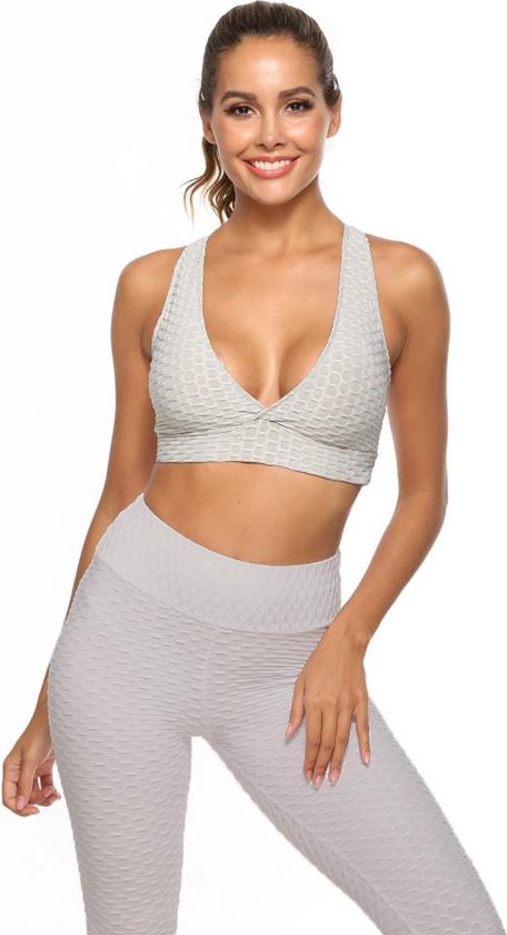 TikTok Shape Legging - TikTok Legging - TikTok kleding - Gym of Thuis legging - Anti Cellulite - High Waist - comfortabel - Grijs - Peach Shape Legging - Maat M van TikTok