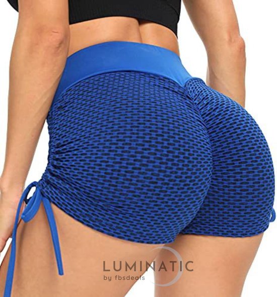 Tiktok Shorts - Shorts Dames - Sportlegging Dames - Korte Legging Dames - High Waist - Shapewear Dames - Sportbroek Dames | Luminatic® | Blauw | S van TikTok