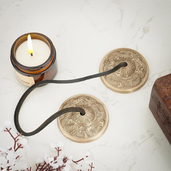 Tingsha Bekkens Klokken - Tibetaanse Boeddhistische Meditatie Yoga Bell met Twee Draken Reliëf - Manjira Instrument Spirituele Geschenken van T