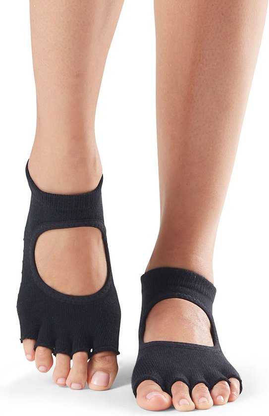 ToeSox - Antislip Sokken - Bellarina - Open Tenen – Zwart van ToeSox