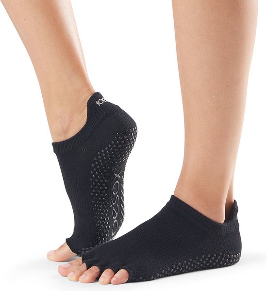 ToeSox - Antislip Sokken - Low Rise - Open Tenen - Zwart van ToeSox
