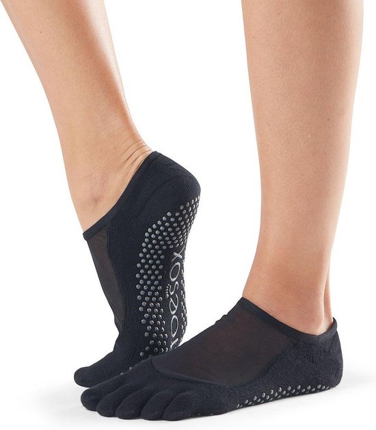ToeSox - Antislip Sokken - Met Tenen - Luna - Zwart van ToeSox