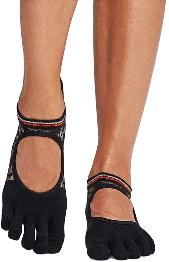 ToeSox Bellarina No-Show Grip teensokken - Zwart - 39-42 van Merkloos