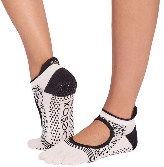 Toesox Full Toe Bellarina Tec Pilates Grip Sokken Wit EU 36-38 1/2 Vrouw van ToeSox