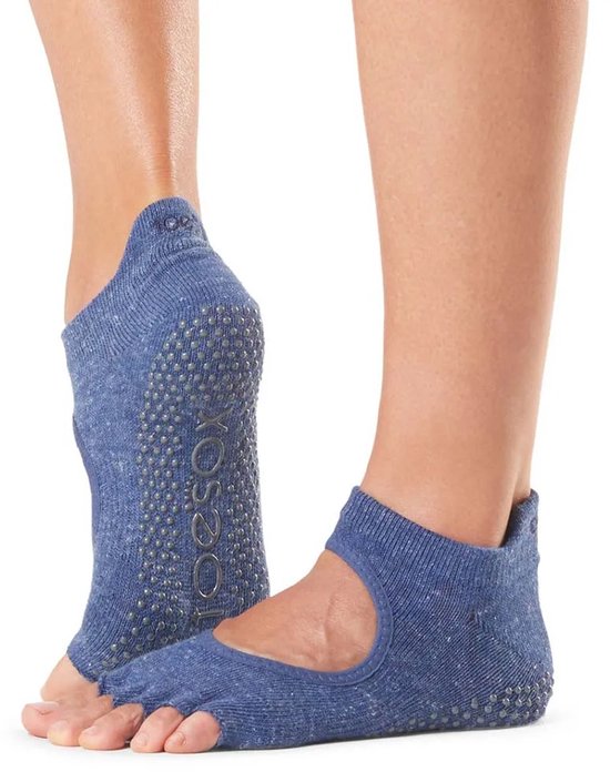 Toesox Half Toe Bellarina Pilates Grip Sokken Blauw EU 39-42 1/2 Vrouw