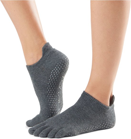 ToeSox Low Rise - Antislip Sokken - Met Tenen - Charcoal – Grijs van ToeSox