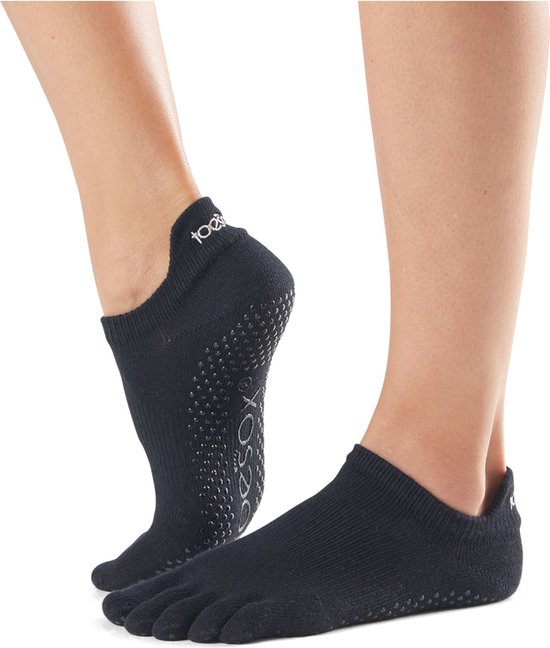 ToeSox Low Rise - Antislip Sokken - Met Tenen – Zwart van ToeSox