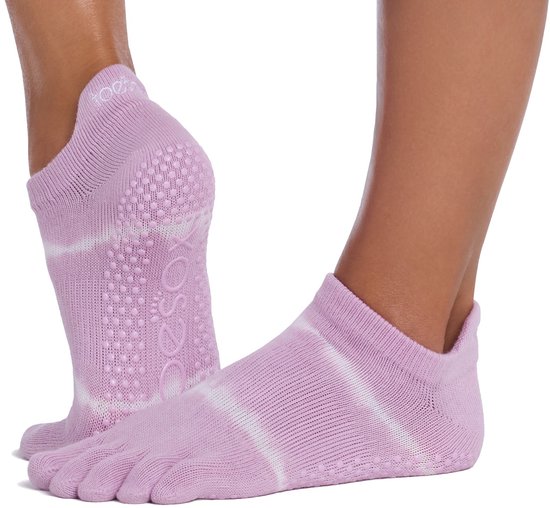 ToeSox Yoga No-Show Grip Socks teensokken - Lila - 36-38 van ToeSox