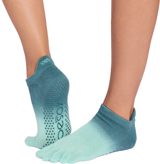 ToeSox Yoga No-Show Grip Socks teensokken - Smaragdgroen - 39-42 van ToeSox