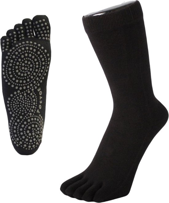 TOETOE Yoga & Pilates Grip Mid-Calf teensokken - Zwart - 44-47 van Merkloos