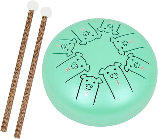 Tong trommel - Steelpan percussie - Muziek maken - Resonerend geluid - 5.5 inch - Groen