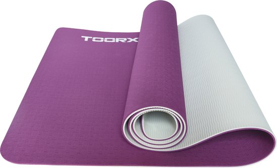 Toorx Fitness Yoga Mat - 183 x 60 x 0,6 cm - Dual Color - Sportmat - Bordeaux - Fitnessmat van Merkloos