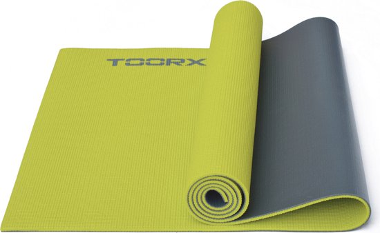 Toorx Fitness Yogamat - 173 x 60 x 0,6 cm - Dual Color - Groen - Antraciet - Fitnessmat van Toorx