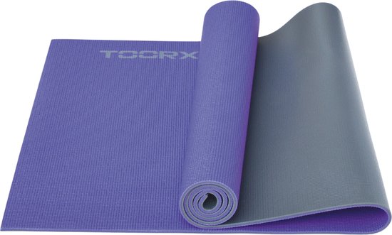 Toorx Fitness Yogamat - 173 x 60 x 0,6 cm - Dual Color - Paars - Antraciet - Fitnessmat van Toorx