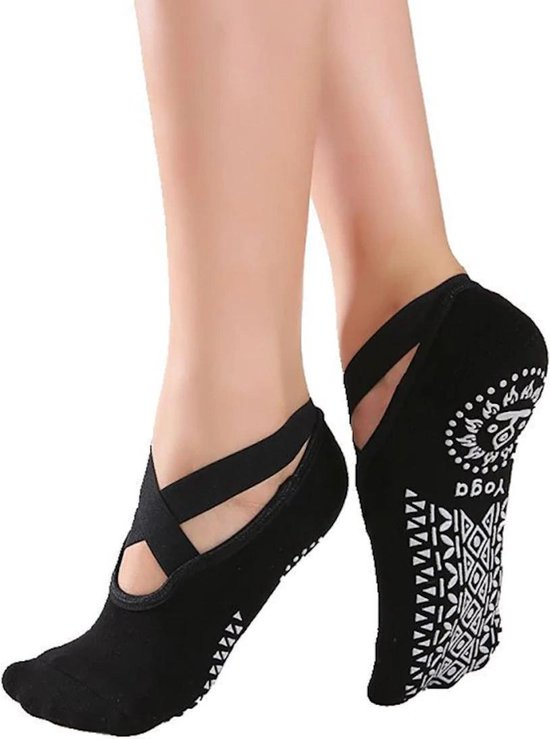 Topsocks Yoga ballerina antislip sokken - zwart- maat 36-41 van Topsocks